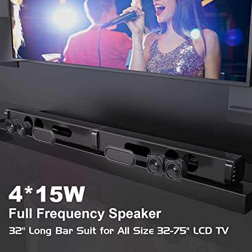 GEOYEAO Sound Bars for TV with Subwoofer, 2.1ch Home Audio Speaker & 3D & 240W Deep Bass Subwoofer Bluetooth 2-in-1 Detachable TV Surround Sound Speaker System