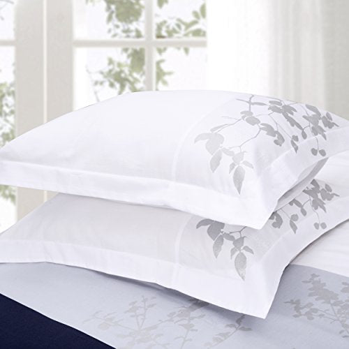 Superior 100% Cotton Duvet Cover Set, Soft 3-Piece Duvet Set, Includes 1 Duvet Cover with Button Closure, 2 Pillow Shams, Sydney Collection, Full/Queen Size, Blue