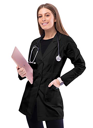 Adar Uniforms, Universal Lab Coats for Women - Perfection 32" Lab Coat - 811 - Black - XXS