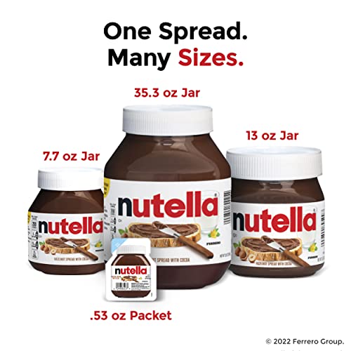 Nutella Hazelnut Spread Mini Jars, 64 Mini Jars, Baking Supplies, Great For Restaurants And Bakeries, 56.32 Oz Total