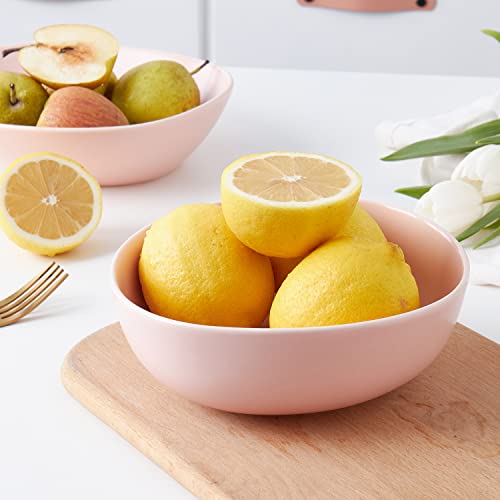 Stone Lain Delilah 6-inch Bowl 6-Piece Dish Set, Porcelain, Blush