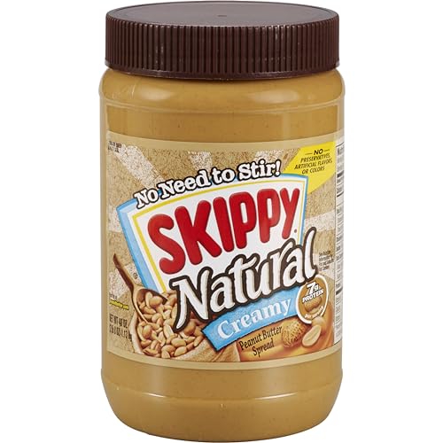 SKIPPY Natural Creamy Peanut Butter, 7 g Protein Per Serving, 40 Ounce