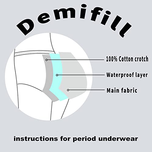 Demifill Teen Girls Period Panties Juniors First Period Starter Underwear Soft Briefs 8-10Years