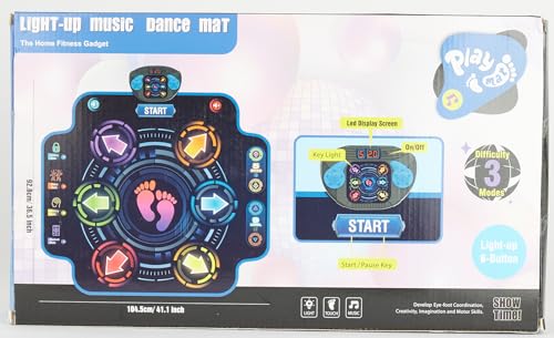 Dance Mat for Kids - Electronic Dance Pad with Light-up 6-Button & Wireless Bluetooth, Music Dance Game Mat with Built-in Music 9 Levels and 3 Modes, Birthday Gifts, Toys for Girls Ages 4-8, 8-12