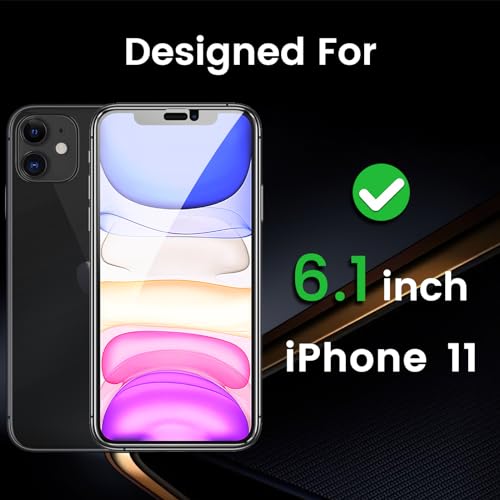 NBiefuny 3 Pack Privacy Screen Protector for iPhone 11 6.1 Inch with 3 Pack Camera Lens Protector, Anti Spy Tempered Glass Film, Anti-Scratch, Touch Sensitive, Case Friendly