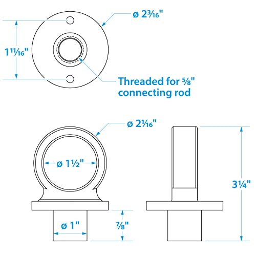 Seachoice 316 Stainless Steel Lifting Eye Without Cleat, 1-1/2 in. ID Ring Eye
