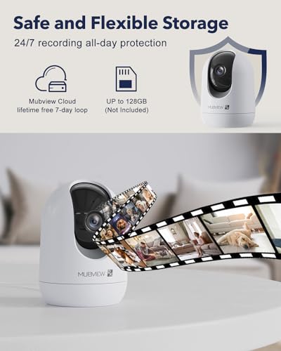 Indoor Security Camera 2K, Pet Camera with Phone App, WiFi Cameras for Home Security Camera for Dog/ Baby Monitor/Elder Pan Tilt, 2.4G, 24/7, 2-Way Talk, Human Detection, Motion Tracking, Cloud