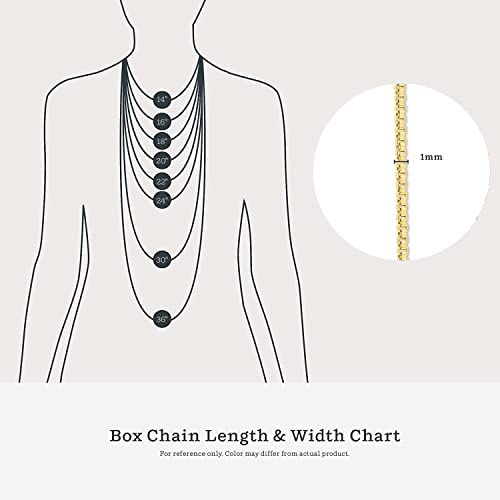 KEZEF Rose Gold Plated Silver Box Chain Necklace, 1mm Thin Solid 925 Rose Gold Necklace for Women and Men, Nickel Free, Hypoallergenic & Anti Tarnish, 40 Inch
