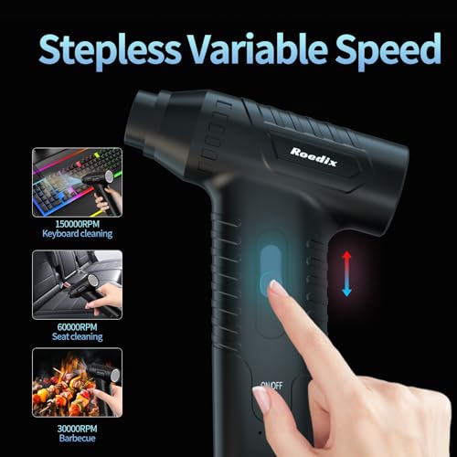 Compressed Air Duster, 150000RPM Electric Air Duster, Powerful Replace Compressed Air Can - No Canned Air Duster, Jet Dry Blower Portable Air Blower for Deep Computer Clean, Keyboard, Car Dry, Home.