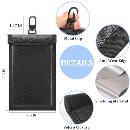 Opastry Faraday Key Fob Protector (1 PACK), Signal Blocking Faraday Bags, Anti-theft Keyless Entry Fob Faraday Cage, Waterproof & Fireproof Car Key RFID Pouch, Anti-Hacking Faraday Bag for Key Fob