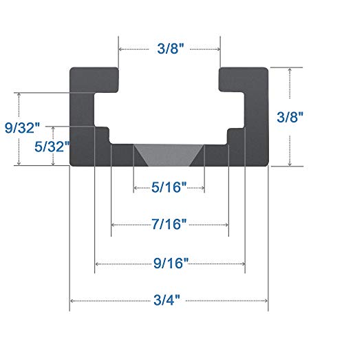 Hot Favorable Aluminum 24" T-Track for Woodworking –Double Cut Profile Universal with Predrilled Mounting Holes -Woodworking and Clamps-Fine Sandblast Black Anodized 1PK