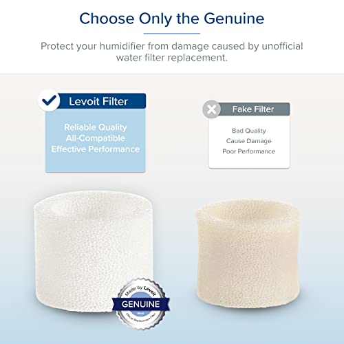 LEVOIT 10-Pack Top Fill Humidifier Replacement Filters, Capture Particles to Improve Humidification Efficiency, for Classic160, Dual150, Dual200S, Classic300(S), LV600S, OasisMist450S, Superior6000S