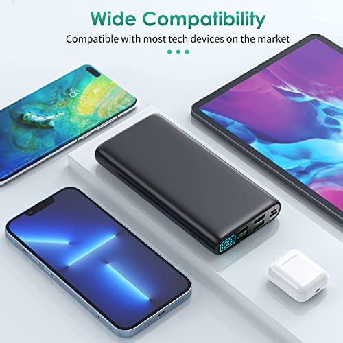 Portable Charger 38800mAh,LCD Display Power Bank,4 USB Outputs Battery Pack Backup, USB-C in&out Dual Input Phone Charging Compatible with iPhone 15/14/13 Pro Max/12,Android Samsung Galaxy Pixel Nexus