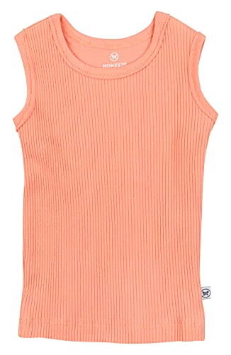 HonestBaby Organic Cotton Chunky Rib Tank, Coral Pink, Newborn