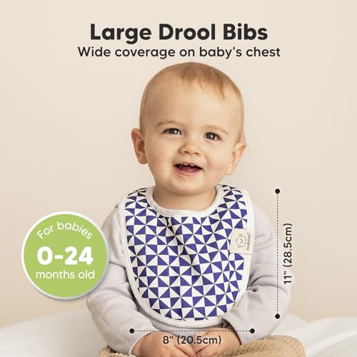 8-Pack Organic Baby Bibs for Boys, Girls - Soft Cotton Drooling and Teething Baby Bibs, Baby Girl Bibs, Baby Boy Bibs, Baby Drool Bibs for Baby Girl, Boy, Newborn Infant Bibs(Icelandic)