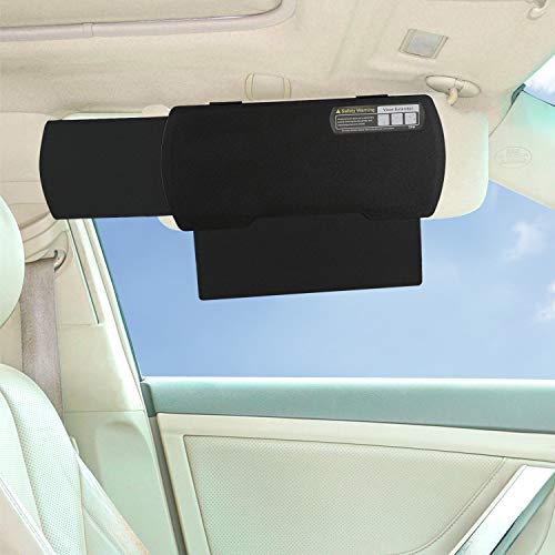 Car Visor Extender TFY Anti-Glare Sun Visor Extender Windshield and Side Window Sunshade and UV Rays Blocker (1 Piece) (Black)