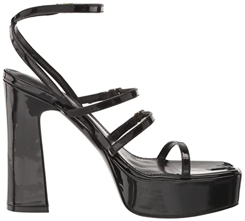 Guess Women's YENNA Heeled Sandal, Black Patent, 6.5