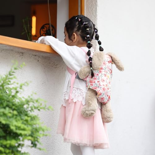 GAGAKU Baby Doll Carrier for Little Girls Baby Carrier for Dolls Reborn Baby Doll Carrier Toddlers 1-3 Years Old Babydoll Carrier - Pink Rose of Sharon