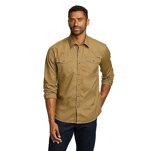 Eddie Bauer Men's Timber Edge Long-Sleeve Shirt, Dk Tan, Small