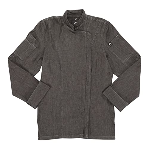 Chef Works Women's Gramercy Denim Chef Coat, Black, X-Small