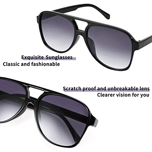 FEISEDY Vintage Retro 70s Plastic Aviator Sunglasses Women Men Classic Large Squared Frame B2751