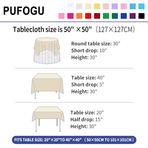 Pufogu 50"x50" Pink Sequin Tablecloth Square Glitter Pink Table Cloths for Birthday Wedding Bridal Baby Shower Party Decorations