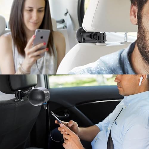 OHLPRO 3-in-1 Retractable Backseat Car Charging Station, 36W Fast Car Charger for All Phones (iPhone, Samsung), Ideal for Lyft, Turo, Uber, Taxi, Rideshare, Customer Charging Dock Attach to Headrest