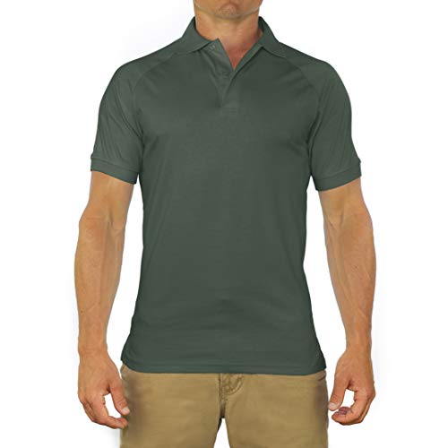 CC Perfect Slim Fit Polo Shirts for Men + Stretch | Breathable Sweat Wicking Short Sleeve Fitted Collared Mens Polo T Shirt Royal Blue