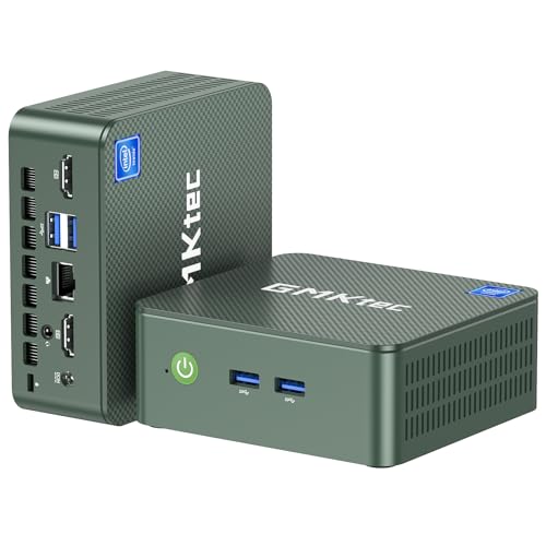 GMKtec Mini PC N100, Preinstalled Windows 11 Pro, G3 Intel Alder Lake N100 (3.4GHz), 8GB DDR4 RAM 256GB PCIe M.2 SSD, Desktop Computer 4K Dual HDMI/USB3.2/WiFi 6/BT5.2/2.5G RJ45 for Office, Business