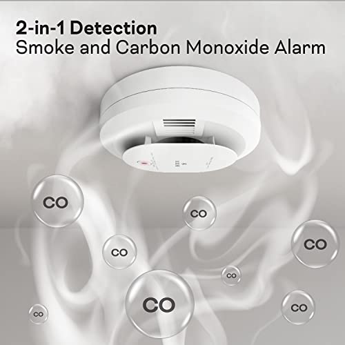 Kidde Hardwired Smoke & Carbon Monoxide Detector, AA Battery Backup, Voice Alerts, Interconnectable, LED Warning Light Indicators, 2 Pack