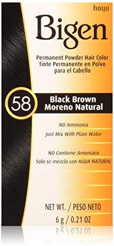 Bigen Permanent Powder Hair Color 58 Black Brown 1 ea (Pack of 4)