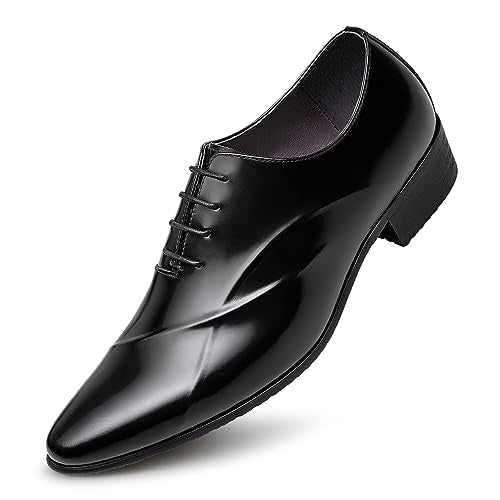 ZRO Men's Lace Up Formal Modern Oxford Dress Shoes Wine US 12