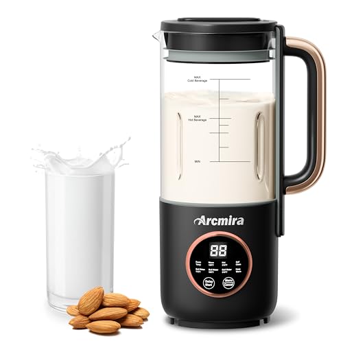 Automatic Nut Milk Maker, 35 oz(1000ml) Homemade Almond, Soy, Oat, Plant-Based Milk and Non-Dairy Beverages, Almond Milk Maker with Delay Start/Keep Warm/Boil Water, Soy Milk Maker with Nut Milk Bag