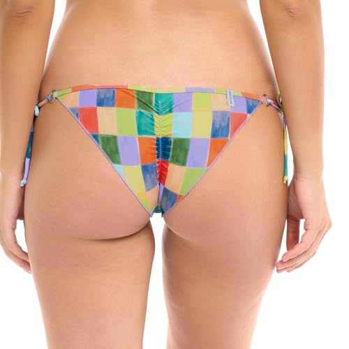Body Glove Women's Standard Brasilia Tie Side Cheeky Bikini Bottom Swimsuit, Wahine Floral, Small