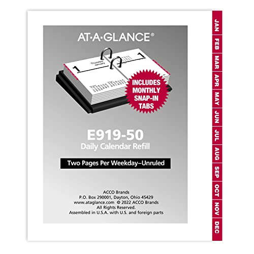 AT-A-GLANCE 2024 Daily Desk Calendar Refill, 3" x 3-3/4", Mini, Loose-Leaf (E9195024)