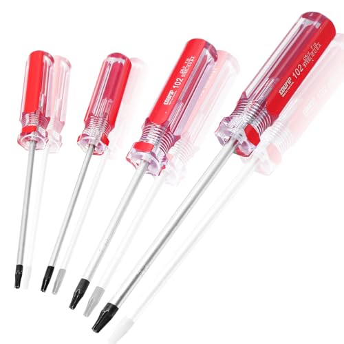 Bonsicoky T20 Torx Security Screwdriver with Magnetic Tip Plastic Grip, Torx Screwdriver for Computer Repairing, Home Appliances(Red, 178mm/ 7")