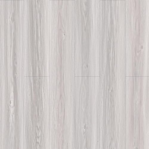 Wood Light Grey Peel and Stick Flooring Tile Waterproof-（NO Sticky Residue Left）36" x 6"-Self Adhesive Wood Plank Vinyl Flooring Tiles for Kitchen Bathroom, Bedroom, Living Room 4 Pack 6 Sq.Ft-Cotton