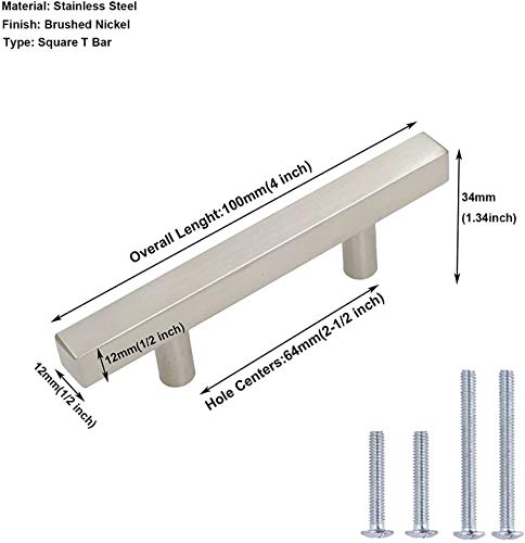 homdiy Brushed Nickel Kitchen Cabinet Hardware - 1 Pack Stainless Steel Dresser Drawer Pulls 8-4/5 inch Cupboard Door Pull for Bathroom, Bedroom
