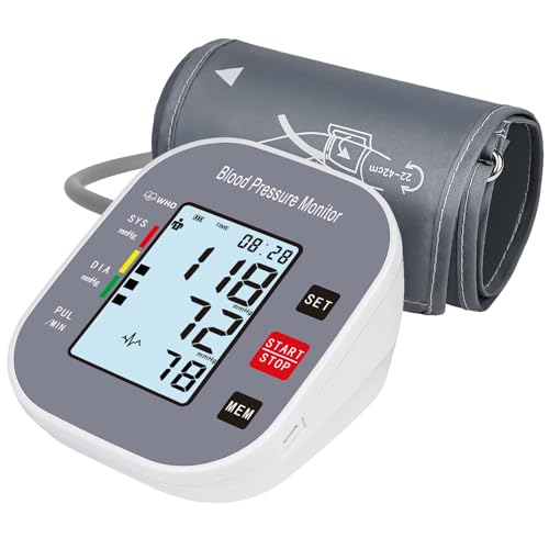 Blood Pressure Monitors for Home Use, Blood Pressure Machine Upper Arm with Large Wide Cuff Automatic Digital BP Machine LCD Screen BSX583 (Dark Grey)