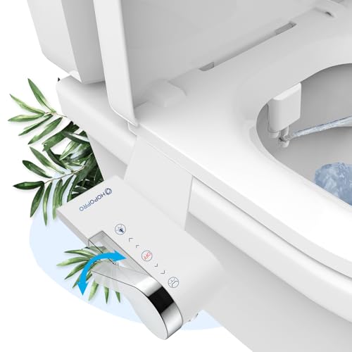 HOPOPRO Bidet Attachment for Toilet, Non-Electric Bidet Ultra-Slim Dual Nozzle (Feminine/Rear Wash), Fresh Cold Water Sprayer Bidets for Existing Toilets with Adjustable Pressure Control 1-Min Install