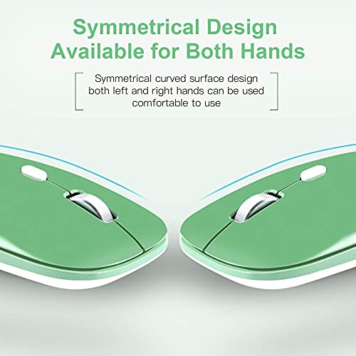 PINKCAT Wireless Mouse, 2.4G Slim Silent Cordless Mouse with USB Receiver, 3 Adjustable DPI Portable Optical Wireless Computer Mice for Laptop, PC, Notebook, Computer, Desktop, Mac (Green)