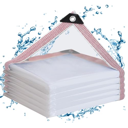 Clear Tarps Heavy Duty Waterproof 7x12,Clear Plastic Tarp with Grommets,Transparent PVC Vinyl Tarpaulin for Outdoor,Plant,Garden,Chicken Coop,Patio,Cat Litter