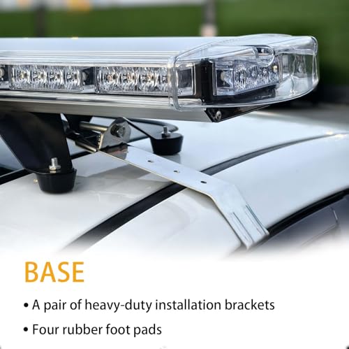 Amber White 47" 88W COB Light Box Amber Bar Light, Emergency Warning Flashing Bar Roof Enforcement Hazard Flashing
