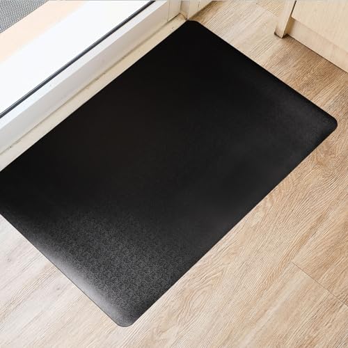 Area Mat, Black PVC Waterproof Heavy Duty Hardwood Floor Mat (28"x 36")