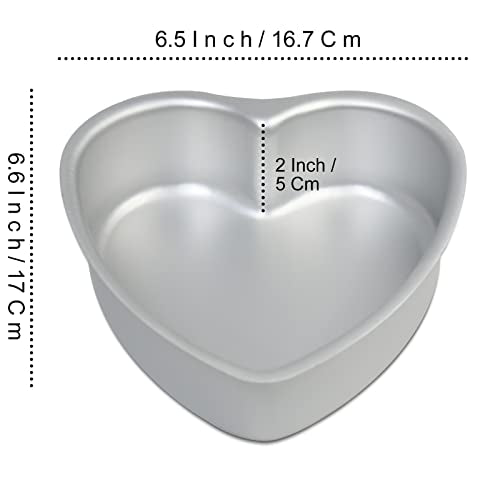 kefyixc set of 3 Heart-shaped cake pan,6 inch heart-shaped cake tin, aluminum, for weddings, parties, family and other occasions cake (6 x 2 Inch,Set of 3)