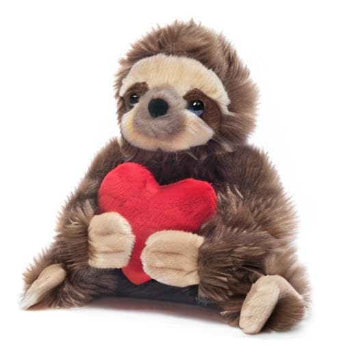 Bearington Lil’ Simon Love 6.5 Inch Sloth Stuffed Animal - Cute Plush Toy for Girls & Kids - Unique Sloth Plush Valentine’s Day Gift