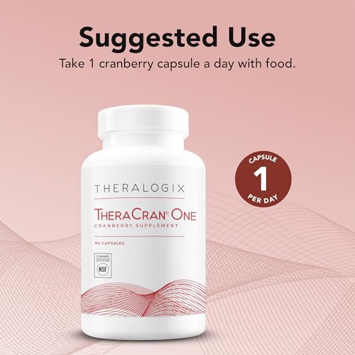 Theralogix TheraCran One Cranberry Capsules - 90-Day Supply - Cranberry Supplement for Men & Women - Cranberry Pills to Support Urinary Tract Health* - 36mg PACs per Capsule - NSF Certified - 90 Caps