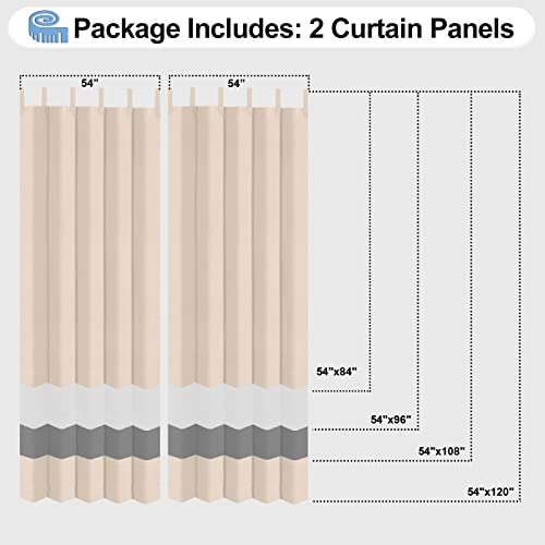 OutdoorLines Waterproof Outdoor Curtains for Patio - Windproof Tab Top Gazebo Curtain Panels - Privacy Sun Blocking Outside Curtain Set for Porch, Pergola and Cabana 110 x 96 inch, White, 2 Panels