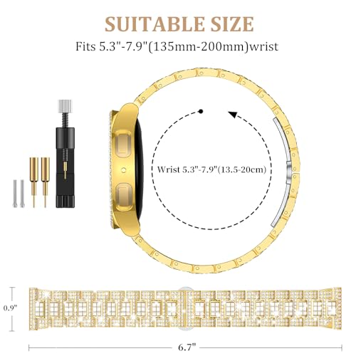 Mesime Compatible for Apple Watch Band with Screen Protector Case, Jewelry Replacement Bands 45mm 44mm 42mm 41mm 40 mm 38mm 2 Pack Bling Protective Cover for iWatch Series 9/8/7/6/5/4/3/2/1/SE Women