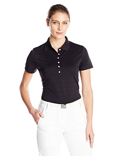 Callaway Women's Golf Short Sleeve Pique Open Mesh Polo Shirt, Black, Medium